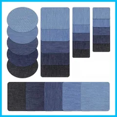 【人気商品】DIY アイロン接着 手芸 デニム補修キット パッチ 補修布 ジーンズ アイロンワッペン 5色5サイズ 貼付パッチ 25枚セット デニムパッチ YFFSFDC