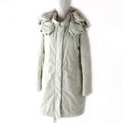 良品★正規 WOOLRICH ウールリッチ 1702094 BOW BRIDGE ロゴ金具・フード・ラビットファー付 ZIP UP ダウンコート レディース アイボリー Sのサムネイル