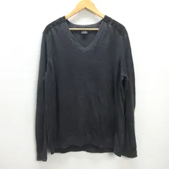 H■アルマーニエクスチェンジ/ARMANI EXCHANGE Vネックニットセーター【XL】灰色/MENS■6【中古】