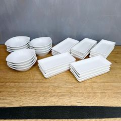 醤油皿 2種32個セット 豆皿 たれ皿 白磁器 ホワイト シンプル 業務用 食器 中古 飲食店