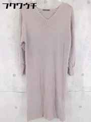 ◇ N. Natural Beauty Basic Ｖネック 長袖 ロング ニット ワンピース サイズM モカ レディース 【中古】 【1102220032317】