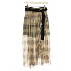 スナイデル SNIDEL 21SS プリーツスカショーパン スカート ロング チェック 1 ベージュ 黒 SWFP211142 /YM