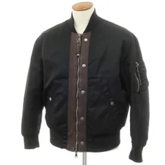 【中古】ディーゼルブラックゴールド DIESEL BLACK GOLD MA-1 ナイロン ミリタリージャケット ブラック【サイズ46】【メンズ】