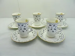 s25g-254k【中古】Noritake ノリタケ　BONE CHINA ボーンチャイナ　Studio Collection スタジオコレクション　カップ&ソーサー　デミタス　5客セット　本体のみ