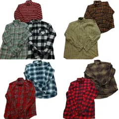 古着卸 まとめ売り ブランドMIX ネルシャツ 長袖シャツ 9枚セット (メンズ S ) リーバイス バブアー ディッキーズ 中古 古着 NB8003