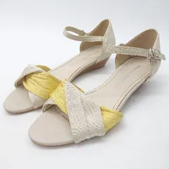 ◇ ⊂ オリエンタルトラフィック 夏系　お出かけ オープントゥサンダル サイズM ベージュ系　イエロー系 レディース E  【1507080004564】