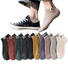 吸汗10足セット 24-28cm スポーツソックス 綿】くるぶしソックス カラフルソックス 吸汗 アウトドアソックス 防臭 メンズ【抗菌 カジュアル 靴下 春夏秋冬 [KANGNAN]