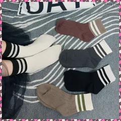 送料無料 リブソックスセット 暖かい靴下 5足組 ボーダーソックス 蒸れない 韓国ソックス あったか靴下 足元温めるグッズ おしゃれソックス ハイカット スポーツソックス 足ポカポカソックス 防寒靴下レディース お洒落ソックス大人