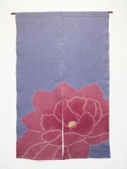 のれん　綿　牡丹　絞り