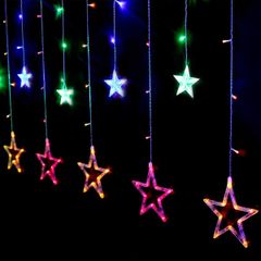【大特価】Salcar 138球USB式 2ｍ×1ｍ LEDイルミネーションライト 星型 リモコン付き カラフル 電飾 祝日 飾り付け 防水防雨仕様 窓飾り カーテンライト クリスマスライト ストリングライト
