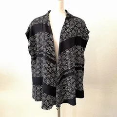 #snc シセンドウ ヒトシタムラ 詩仙堂 HITOSHI TAMURA ベスト ジレ 黒 白 ちりめん 和柄 日本製 レディース [928237]