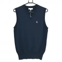 【新品】キャロウェイ ニットベスト ネイビー×白 胸ロゴ Vネック メンズ M ゴルフウェア Callaway