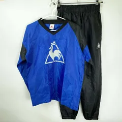 [上下セット] ルコック ウィンドブレーカー ジャケット ピステパンツ S ブルー ブラック メンズ le coq sportif サッカー フットサル