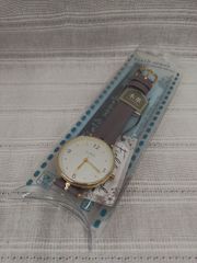 [フィールドワーク] 腕時計 アナログ マーサ 革ベルト 本革 GY032-2 レディース パープル　W-018