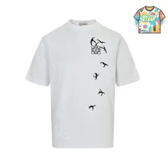 【今日特価】LOEWE / ロエウェ 25SS ペンギン刺繍半袖 T シャツ-3