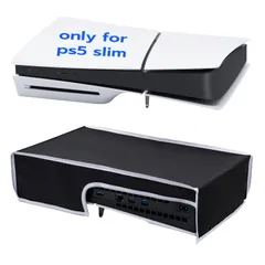カバー 横置き PS5コンソール保護カバー 新型専用 横式 ホコリ防止 Slim 汚れ防止 脱着簡単 PS5 PS5通常版（UHD）とデジタル版適用 PS5 Mcbazel Pro非対応-ブラックとホワイトのライン