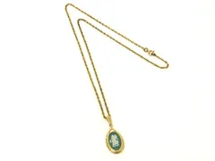 ■美品■ WEDGWOOD ウェッジウッド ジャスパー ネックレス ペンダント アクセサリー レディース ゴールド系×ブルー系 DK5999
