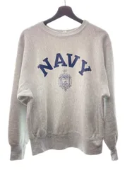 チャンピオン Champion 80's REVERSE WEAVE リバースウィーブ トリコタグ Military Item ミリタリー U.S.NAVY アメリカ軍 海軍ラバー 灰色 スウェット プリント グレー Mサイズ 104MT-229
