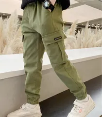 キッズサルエルパンツ(グリーン/120サイズ/130サイズ/140サイズ/150サイズ/160サイズ）ボトムスズボンこども子供男の子男児女児子供服