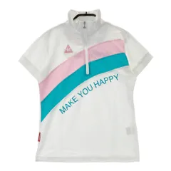 サイズ：M LECOQ GOLF ルコックゴルフ  ハーフジップ 半袖Tシャツ  ホワイト系 [240101291029]# ゴルフウェア レディース ストスト