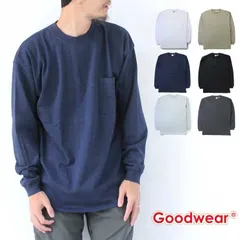 グッドウェア Goodwear USAコットン 袖リブ BIG ポケット ロンTEE W7-5500