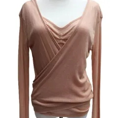 韓国発　リボンシャーリング＆カーディガン  クロスオーバー　スタイリッシュ　ライトピンク　トップス　韓国ファッション　トレンド