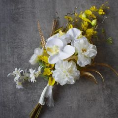 煌めくゴールド☆大輪ピオニーと開運カラーの和装ブーケ☆ウェディング