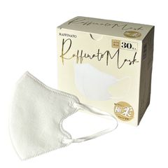 Raffinato 極柔バイカラー弓型立体不織布マスク ホワイト×ホワイト 30枚 箱なし