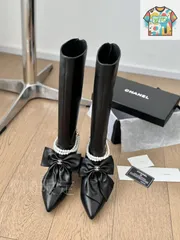CHANEL シャネル ウエッジブーツ ボーダー 新品 37 レア gallery-rare_8544643