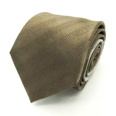 タケゾー ブランドネクタイ ストライプ柄 ブロックストライプ シルク メンズ ブラウン TAKEZO 【中古】