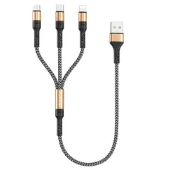 RAVIAD 3in1 充電ケーブル 短い 0.5M USB ケーブル 3A 急速充電 3イン1 充電コード USB Type C ケーブル Micro USB ケーブル Phone 充電ケーブル 3台同時給電可能 Phone Android タイプC P 0