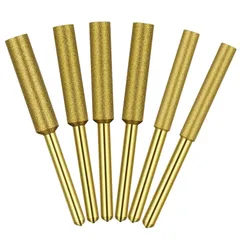 【在庫処分】6本セット 研削用ドリルビット ダイヤモンド砥石 円筒形 KEWAYO チェーンソー研削ヘッド研磨ビット シャンク3mm（4.0mm/4.8mm/5.5mm）