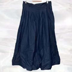 noannu　ノアンヌ　フレアスカート　ブルー　レディース　ロング丈　XLサイズ　無地　　ポケットあり　ウエストゴム　シンプル