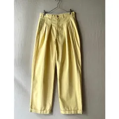 【Original Remake】Polo Ralph Lauren ワイド ツータック パンツ / コットン イエロー チノパン USA ビンテージ 90s P4-07050-0