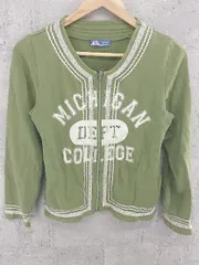 ◇ BEAMS HEART ロゴ　プリント　レース 長袖 ジップアップ パーカー カーキ　ベージュ レディース 【中古】 【1002800994809】のサムネイル