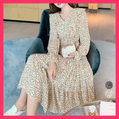 【スタッフおすすめ！】 ティアードワンピース 花柄ワンピース韓国 リゾートワンピ旅行/20代30代40代/大人可愛い ワンピ レディース ハイウエスト 総柄 ロング おすすめ おしゃれ　かわいい　人気 1ZHJF-001