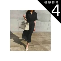 種類4：ブラック/XL シャツワンピース シャツ ミモレ ミモレ丈 ロング ロング丈 マキシ マキシ丈 9分丈 袖あり 半袖 襟なし Aライン かわいい 大人可愛い きれいめ シンプル カジュアル 大人 上品 おしゃれ お洒落 かっこいい こなれ感 ラブリー 