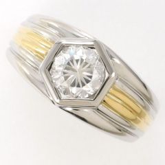 PT900 K18YG リング 指輪 12号 ダイヤ 1.046 鑑別書 総重量約9.0g 