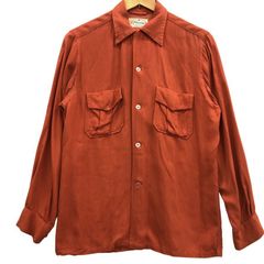 50s-60s Der Mar カリフォルニア製 レーヨン オープンカラーシャツ 