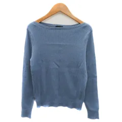 アパートバイローリーズ apart by lowrys リブニット カットソー 長袖 ボートネック 無地 M 青 ブルー /YK43のサムネイル
