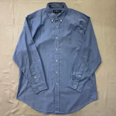 Ralph Lauren ラルフローレン ボタンダウン 長袖シャツ 青 サイズ16-34 No.E746