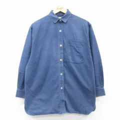 古着 カルバンクライン 長袖 シャツ レディース 大きいサイズ コットン 紺 ネイビー 25may09 中古 ブラウス トップス