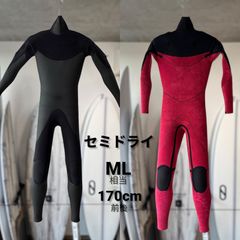 中古 ウエットスーツ セミドライ ロングチェストジップ MLサイズ相当 170cm前後 サーフィン 5×3mm ノーブランド  オールブラック 日本製品