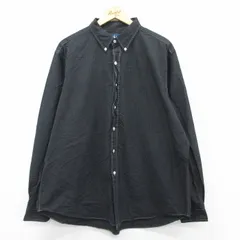 XL/古着 ラルフローレン 長袖 ブランド シャツ メンズ 90s ワンポイントロゴ 大きいサイズ コットン ボタンダウン 黒他 ブラック チェック 