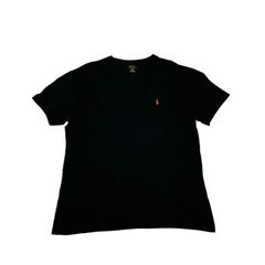 中古 ポロラルフローレン POLO RALPH LAUREN 半袖 Tシャツ 黒 Vネック メンズ Lサイズ