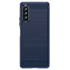 Xperia 10 IV ケース SO-52C SOG07 エクスペリア10 マーク4  カーボン調 薄型 耐衝撃 ソフト ケース 【Color】 ネイビー