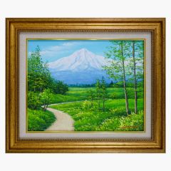 真筆証明あり 羽中田晴夫 尾瀬の春 美品 油絵 インテリア 山美会