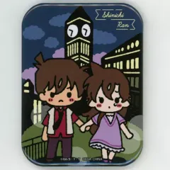 【中古】バッジ・ピンズ 工藤新一＆毛利蘭/イラスト ビッグスクエア缶バッジ 「セガ ラッキーくじ 名探偵コナン メモリアルカット」 K賞