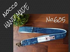 No.605【DENIM Remake SHOLDER Wtag leatherタグ】👖デニムリメイクショルダー紐❇️ネックストラップにも🆗✨