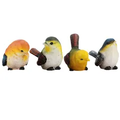 NOELAMOUR ガーデニング 置物 鳥 4羽 樹脂 可愛い 動物 ガーデンオーナメント オブジェ 小鳥 (4色4羽) [4色4羽]